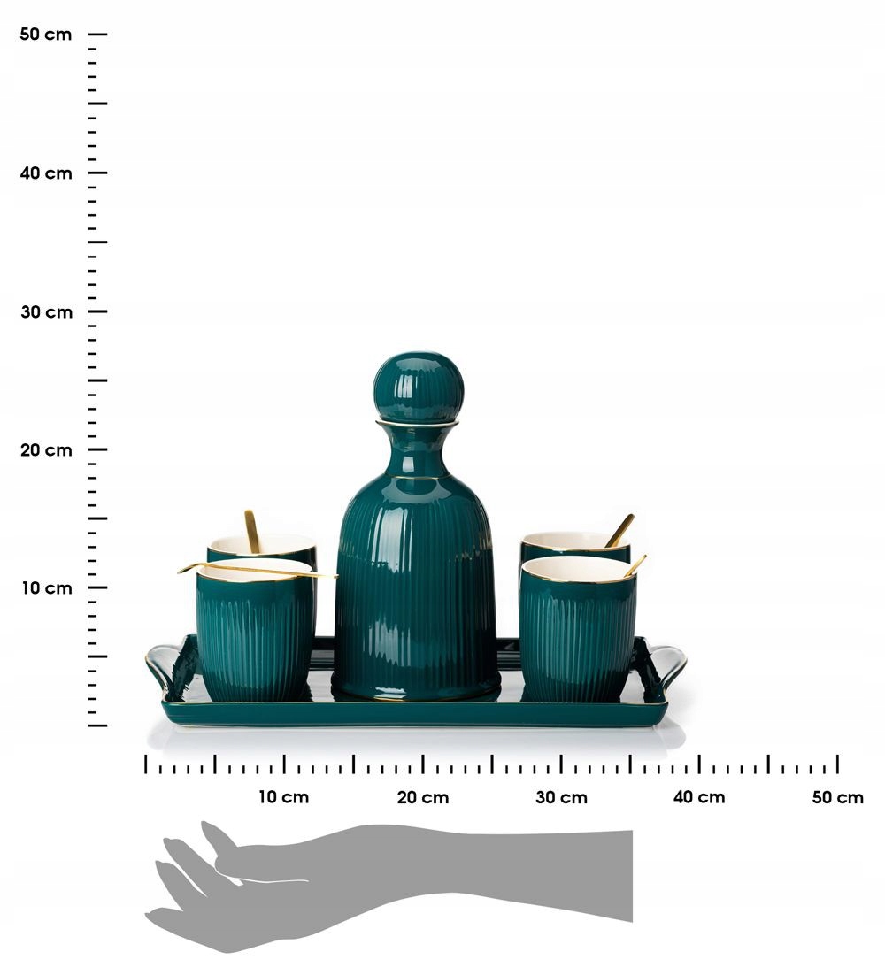 Ceramiczna karafka dzbanek na wodę szklanki taca Marka HowHomely