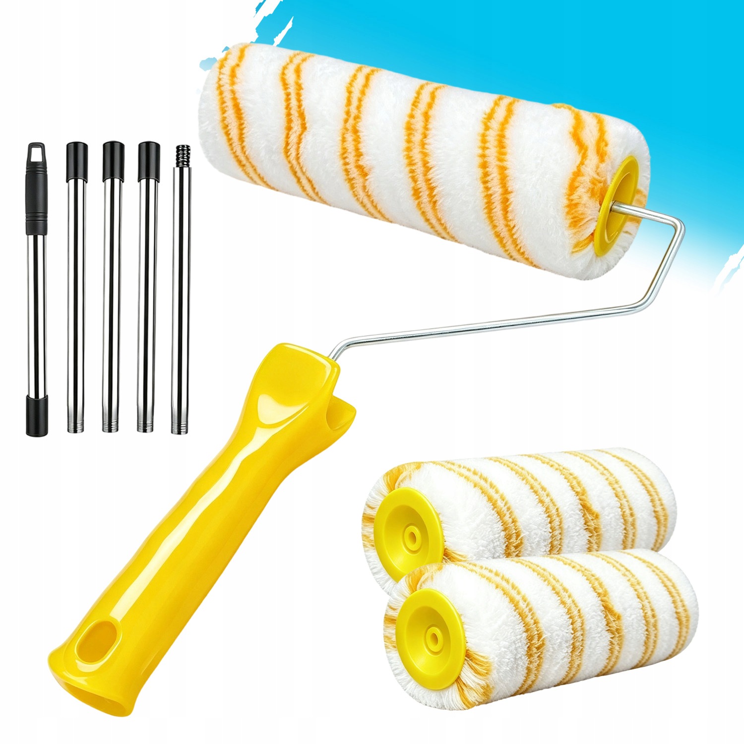 Paint Roller Malířská Sada Nekapající Váleček Na Malování Stěn 2M Žlutý