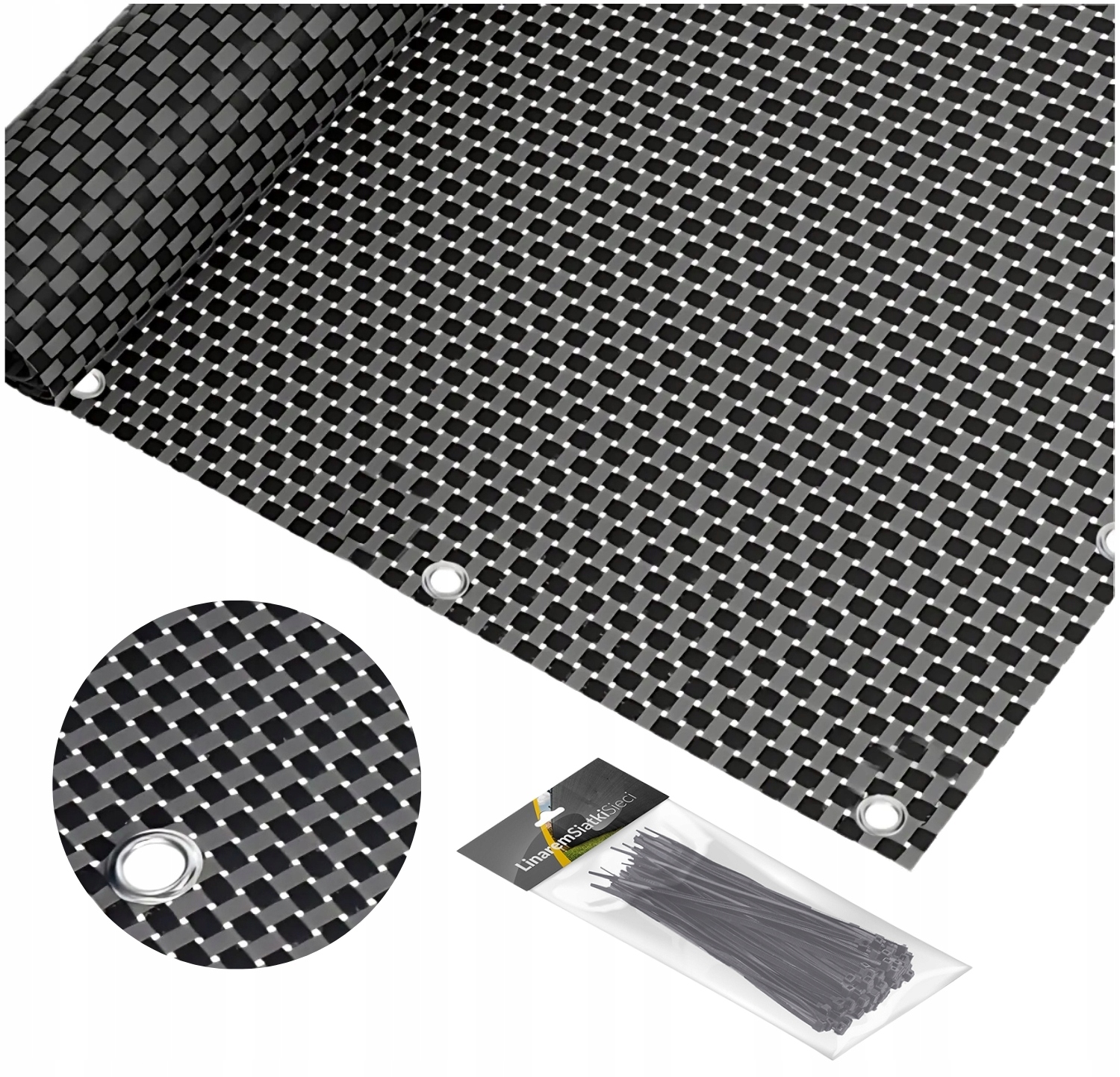 Osłona Na Balkon Premium 1x5m Rattan Balkonowa Na Taras Grafit Szary Uv+