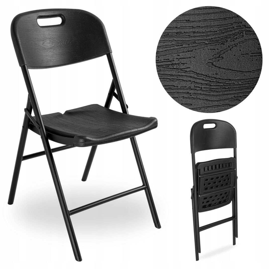 Skládací cateringová židle Woodland Black, vhodná i na zahradu