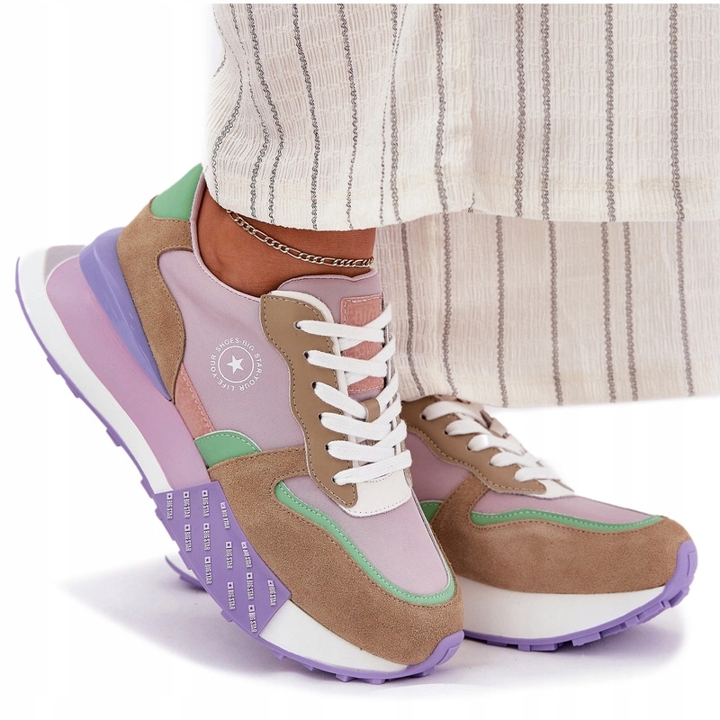 Tenisky Na Semišové Platformě Big Star RR274815 Hi-poly Systém Růžové 39