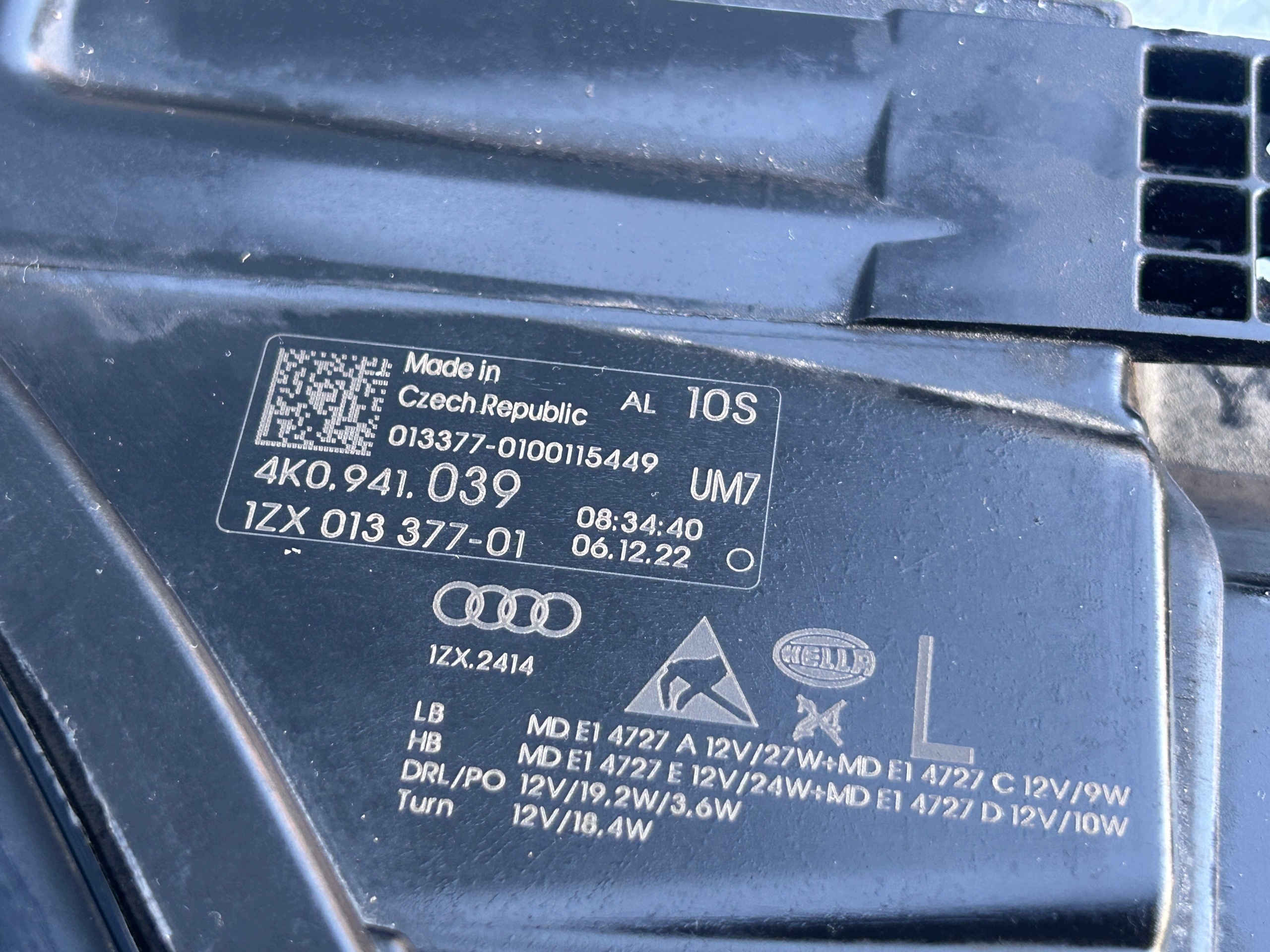feu gauche avant avant FULL LED AUDI A6 C8 18- 4K0941039