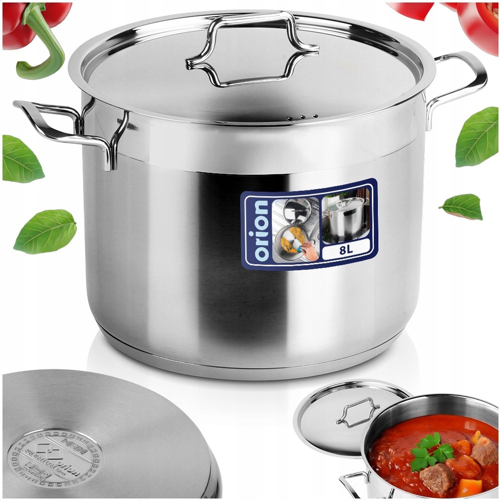 Hrniec Orion Anett s pokrievkou z nehrdzavejúcej ocele 24 cm 8,1L Premium veľký