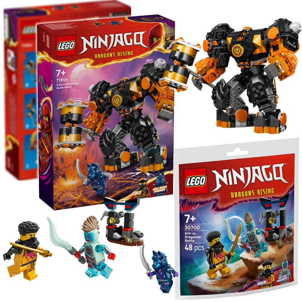Lego Ninjago 71806 Mech Żywiołu Ziemi Cole Bitwa Arina 2 Zestawy