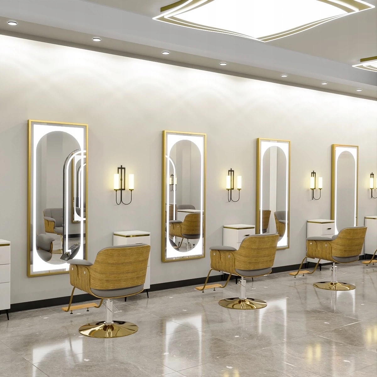 Konzola kadeřnická konzola barberská zrcadlo kadeřnická 170x70 Led Pro