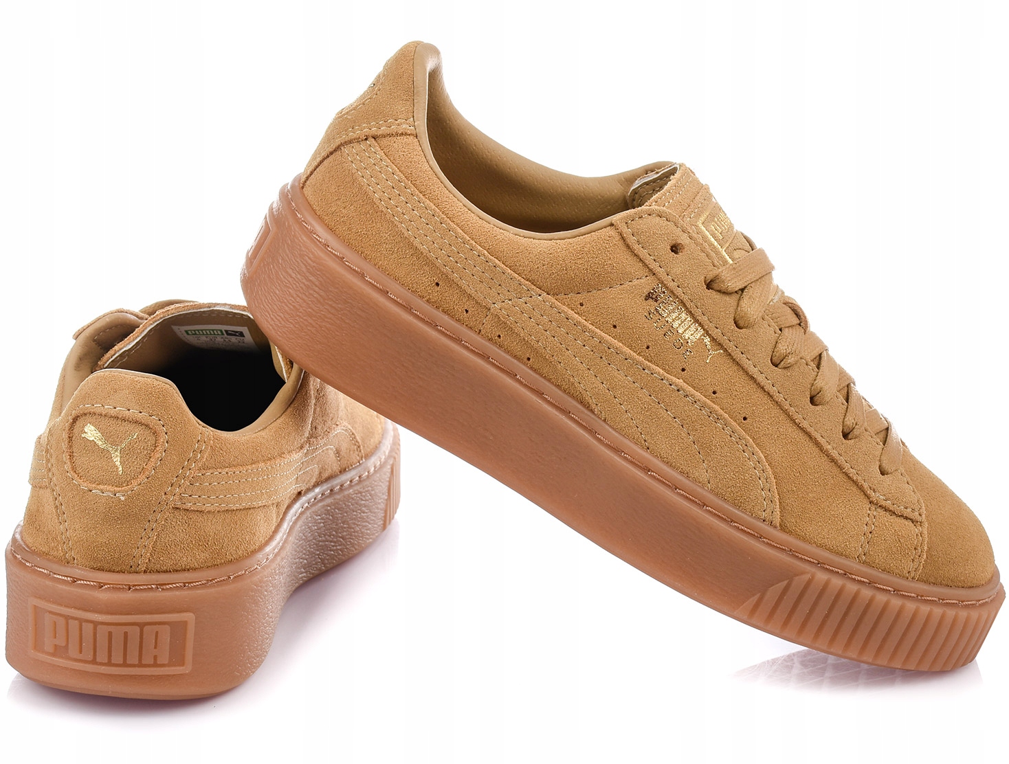 Puma suede best sale platform marron