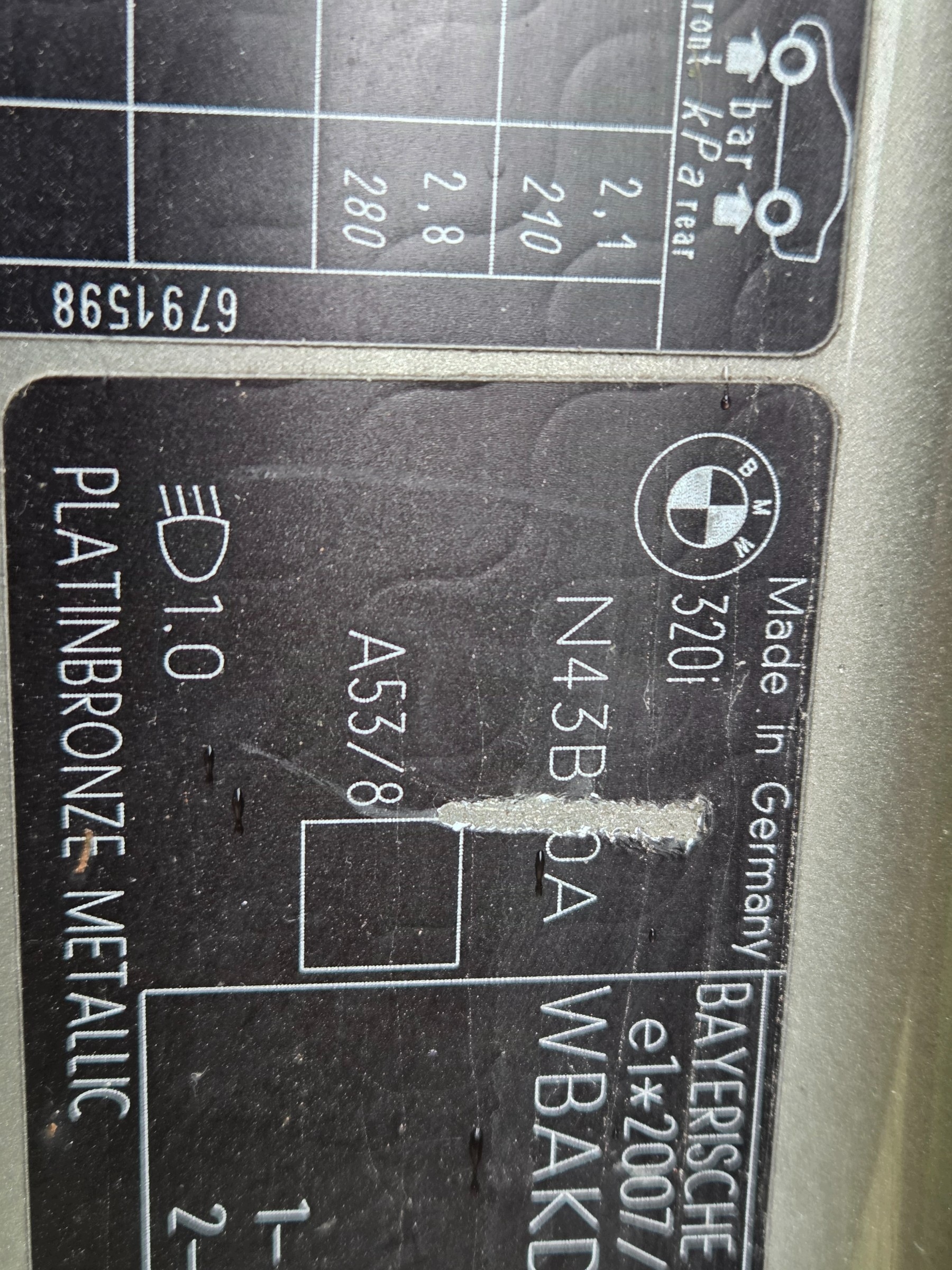 trunk door boot BMW E92 PLATINBRONZE A53/8