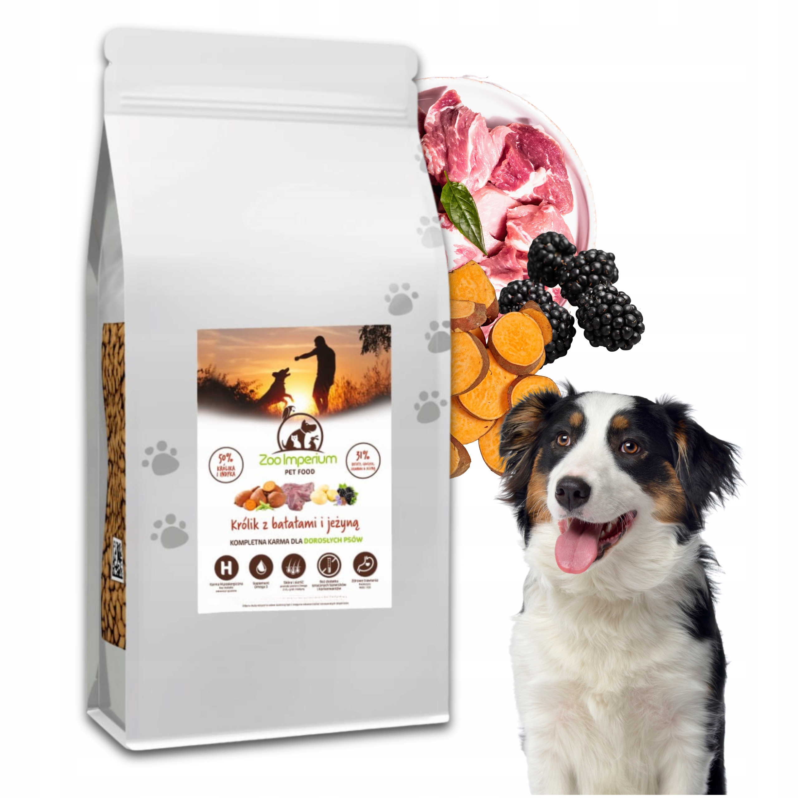 Levně Suché Krmivo pro psa Zoo Imperium Grain Free Králík Krůta Batáty Ostružina 12 kg