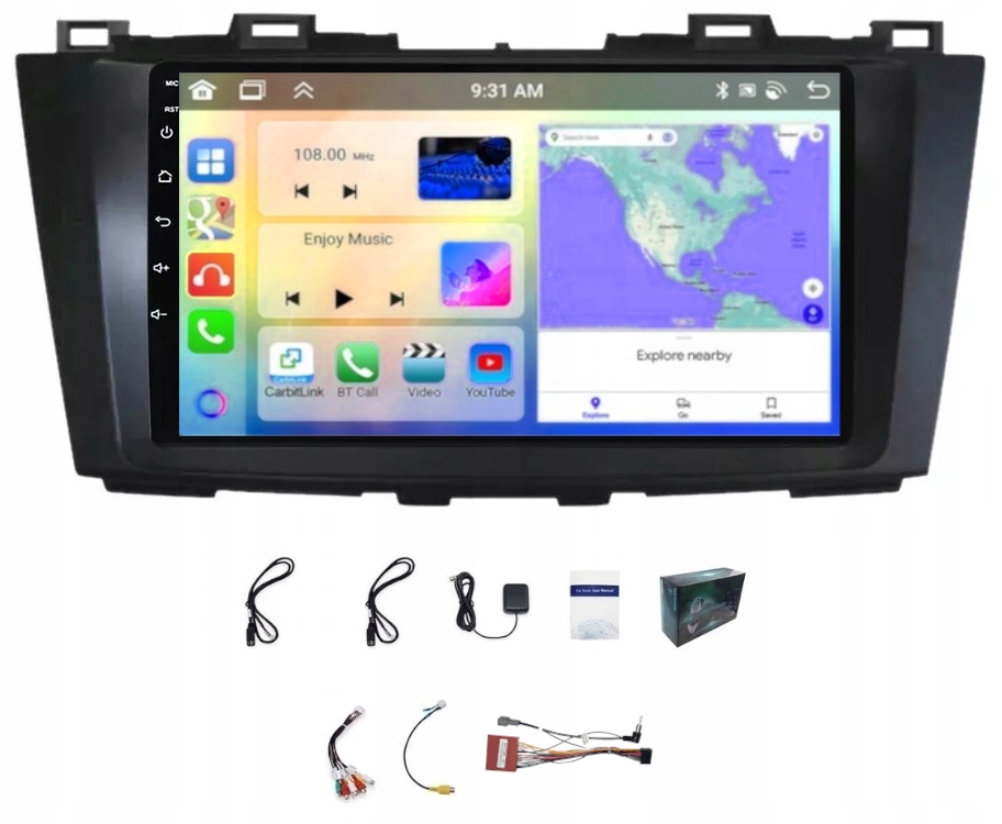 Android Rádio Navigace pro Mazda 5 2011-2015 s Carplay, 6GB Ram, 128GB paměť