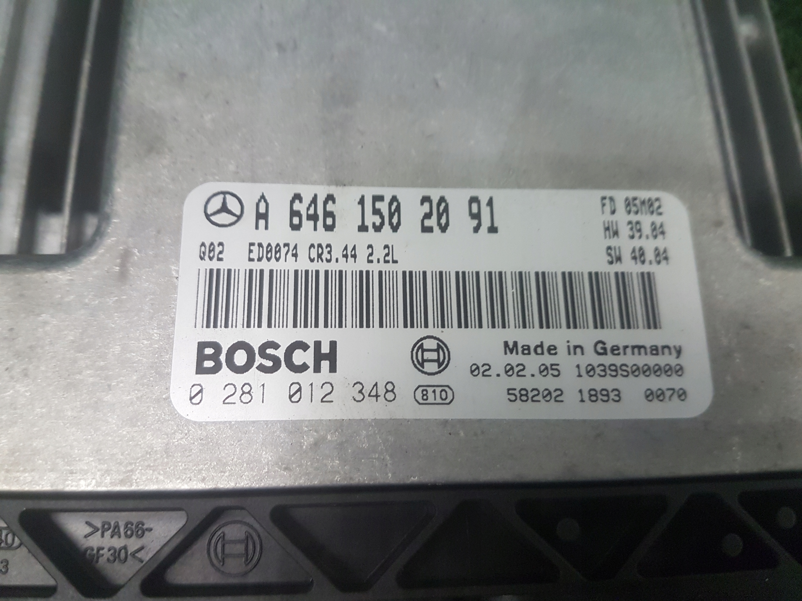 computer of the engine control unit MERCEDES-BENZ E-KLASA W211 A6461502091