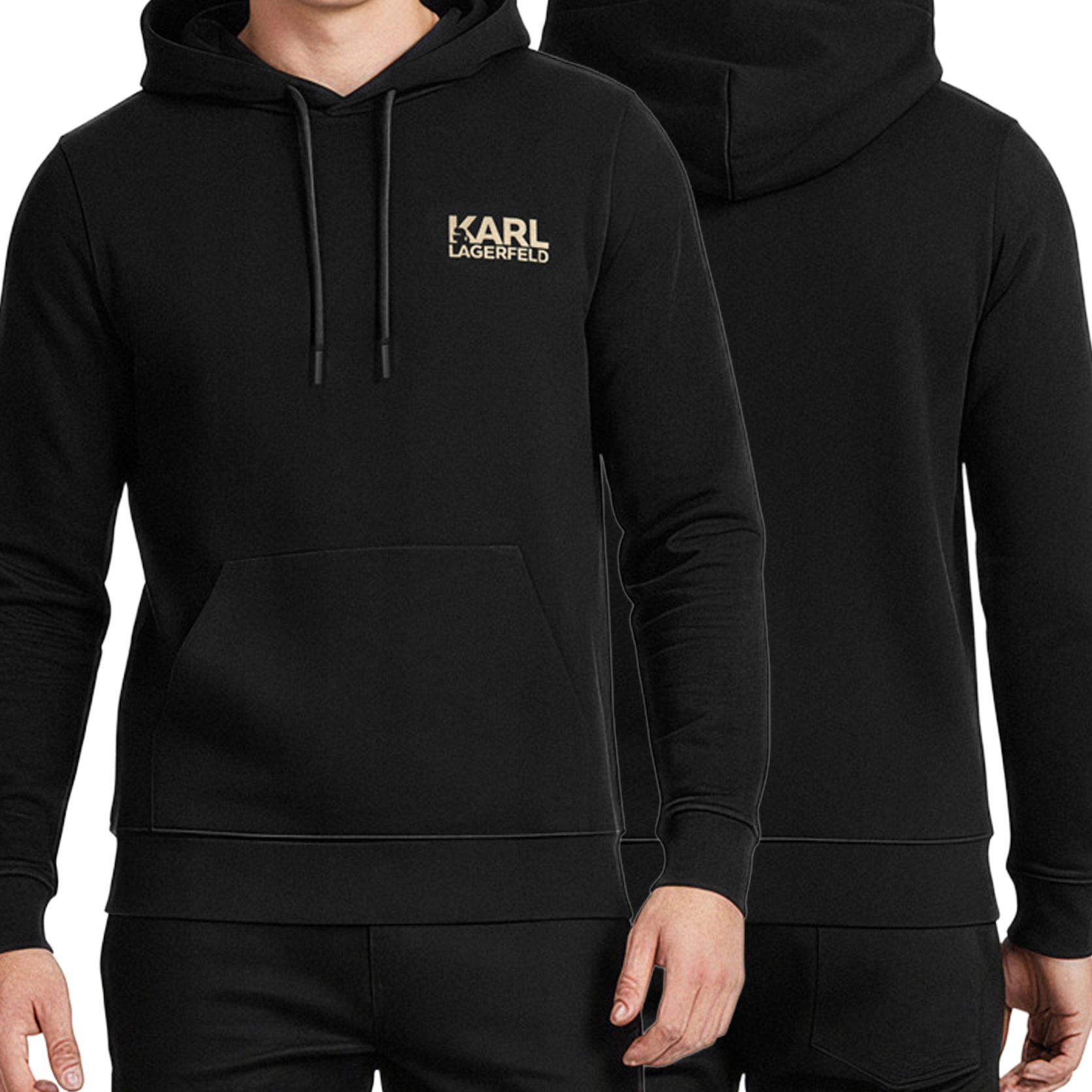 Karl Lagerfeld pánská mikina černá klokanka s kapucí 705092-554917-160 M