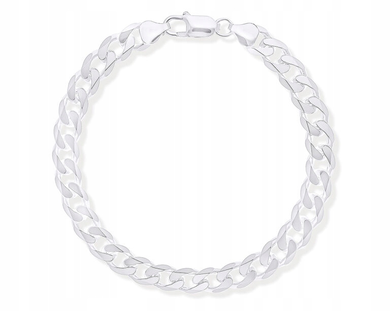 Stříbrný náramek pro muže Tlustý Široký Pancíř Plná délka 22 cm 925