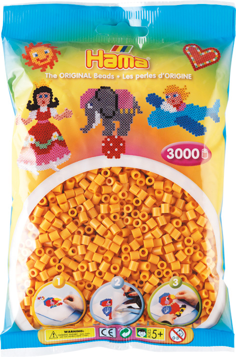 

Koraliki 3000 szt b.ciemny żółty/piaskowy Hama MID