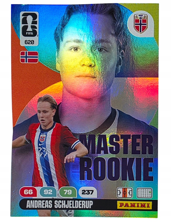 Karty do albumu Panini World Cup 2026 Master Rookie 620 Andreas Schjelderup