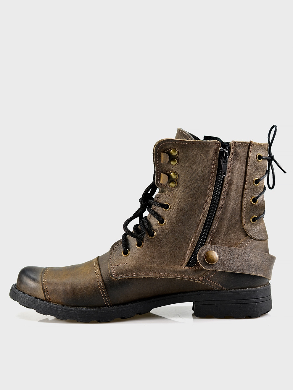 Skórzane Buty Motocyklowe All Ride Chad brązowe 46 Model Chad