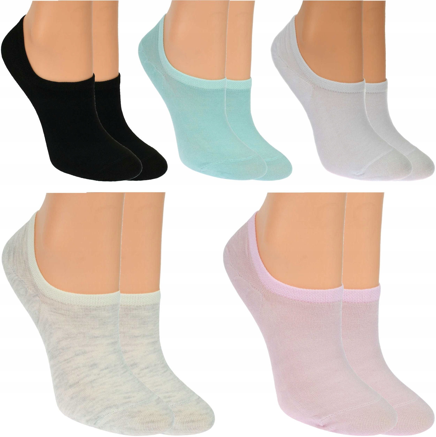 5 PAR STOPKI DAMSKIE BAMBUSOWE KRÓTKIE SKARPETKI