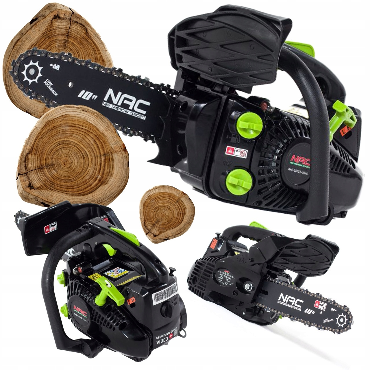 Piła Spalinowa Pilarka Łańcuchowa Gałęziówka Nac 25,4CC 25CM Lekka Mocna
