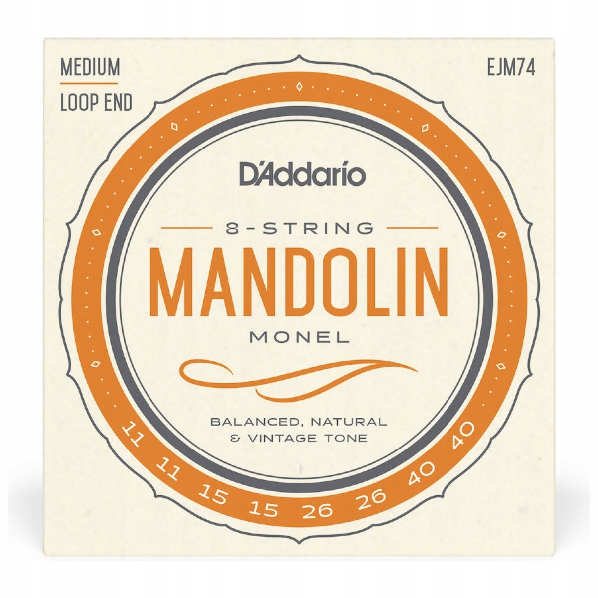 D'Addario EJM74 struny do mandoliny Monel