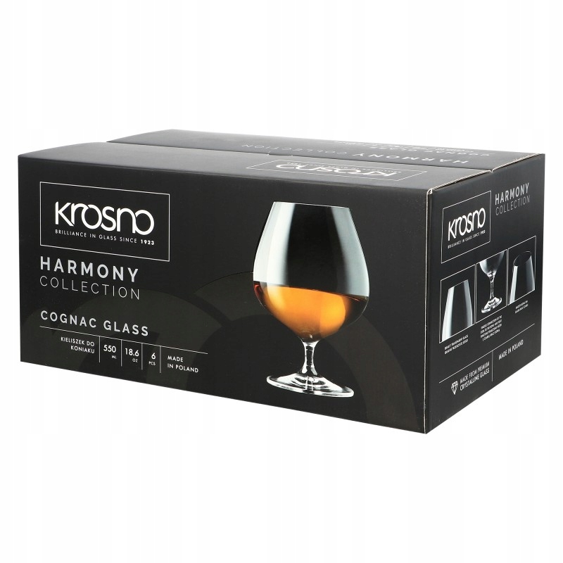 

Duże kieliszki do koniaku Krosno Harmony 550 ml