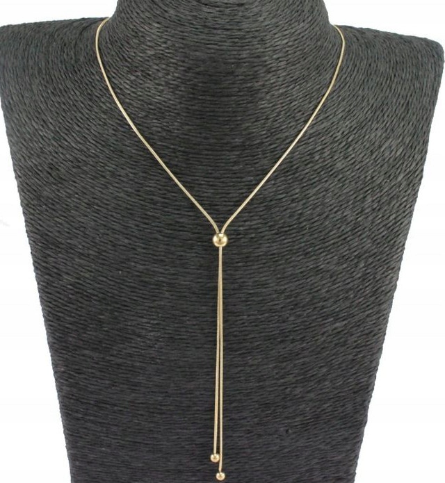 

Naszyjnik Złoty Kulki Krawatka Stal Chirurgiczna