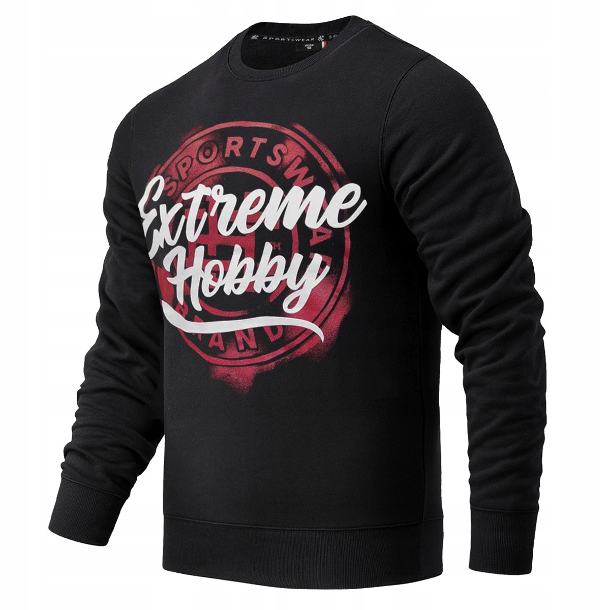 Bluza Męska Extreme Hobby bawełniana czarna Crewneck Badge 3XL