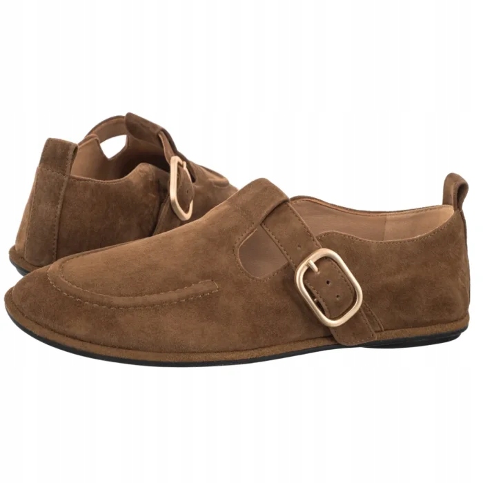 Dámské široké nazouvací boty Loafersy Wojas Hnědé 46396-63