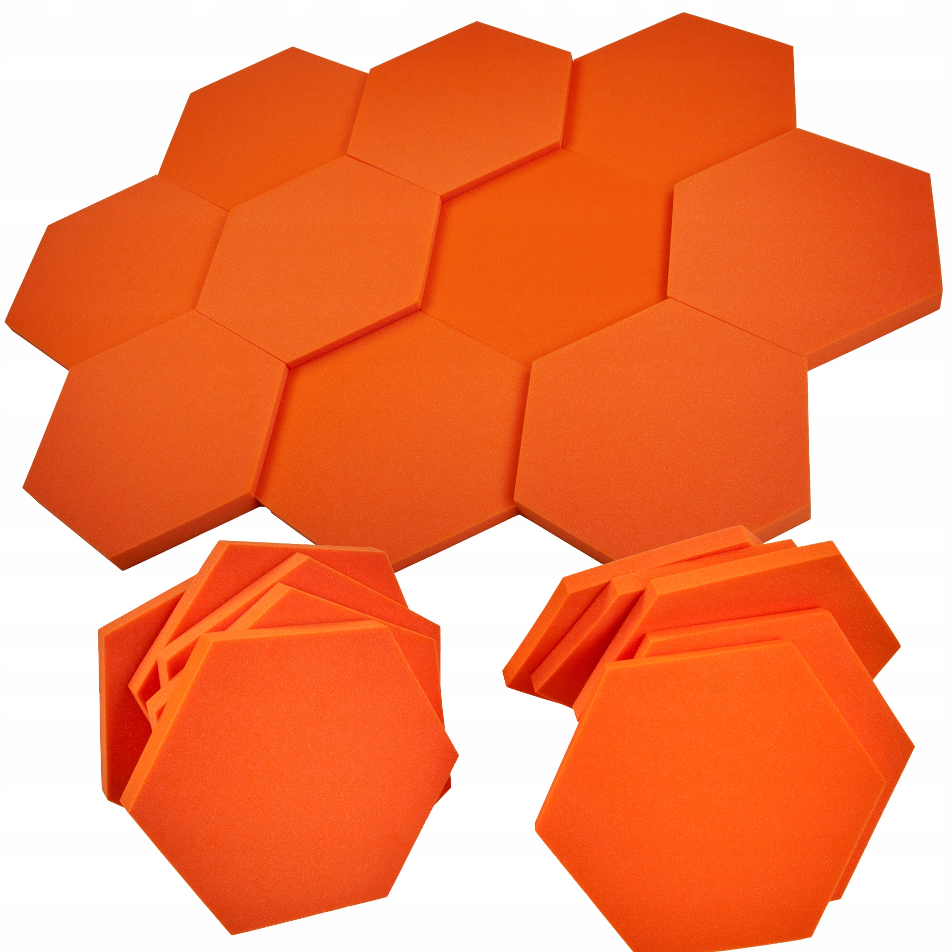 Dekorativní akustické pěny Hexagon Oranžové panely 3D hráčský pokoj