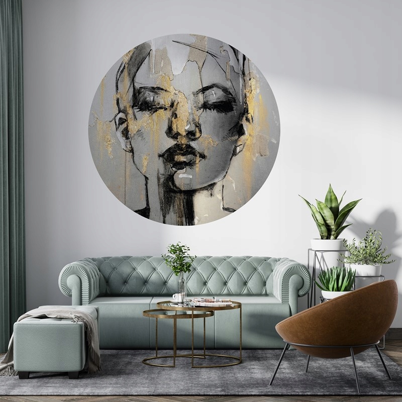 Fototapeta v kruhu Zlatá žena 120 cm