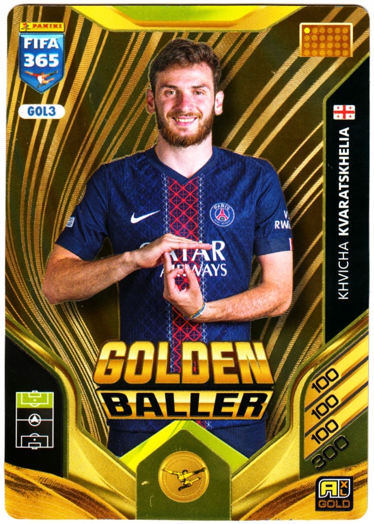Karta Panini Fifa 365 2026 Golden Baller Khvicha Kvaratskhelia GOL3