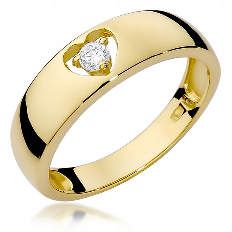 Zlatý Prstýnek s briliantem 0,10 ct Amore Srdce