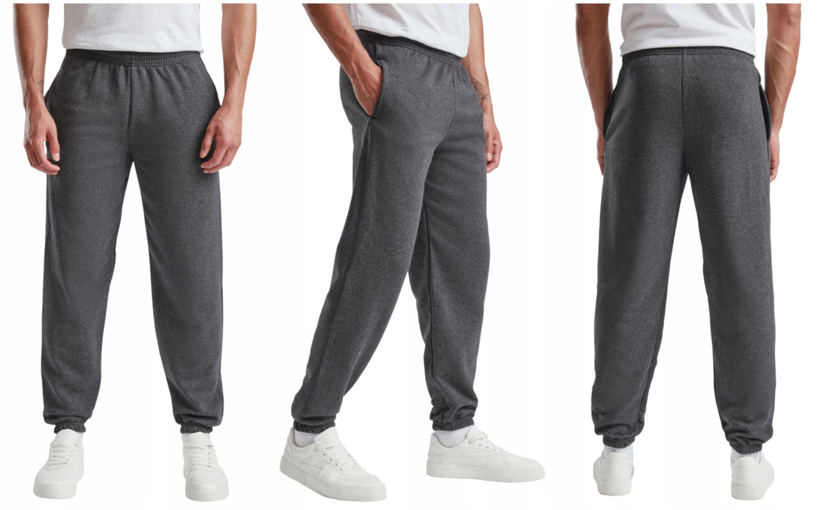 Spodnie dresowe męskie dres Fruit of the Loom Classic Ciemny Szary XL