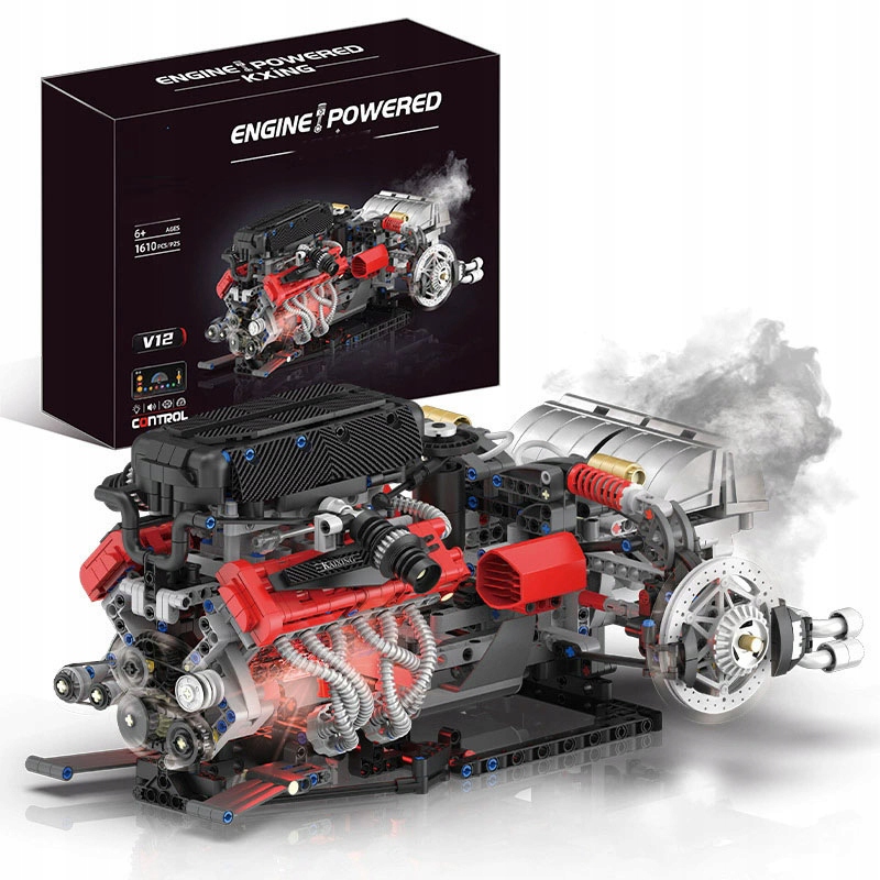 Interaktywny Model Silnika V12 z Efektem Zapłonu Generator Pary i efekt Led