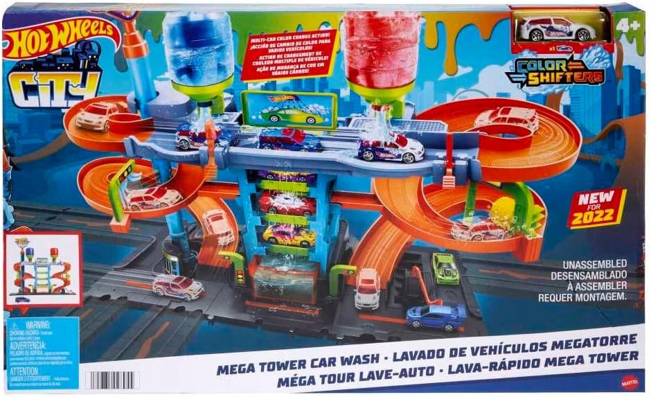 Hot Wheels City Zakręcona Myjnia Samochodowa Zestaw Color Shifters