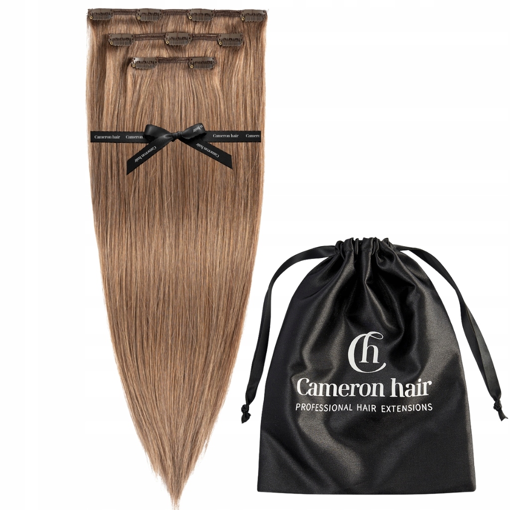 Włosy doczepiane 50 cm 60g 100% naturalne ludzkie Clip In 3 taśmy doczepy