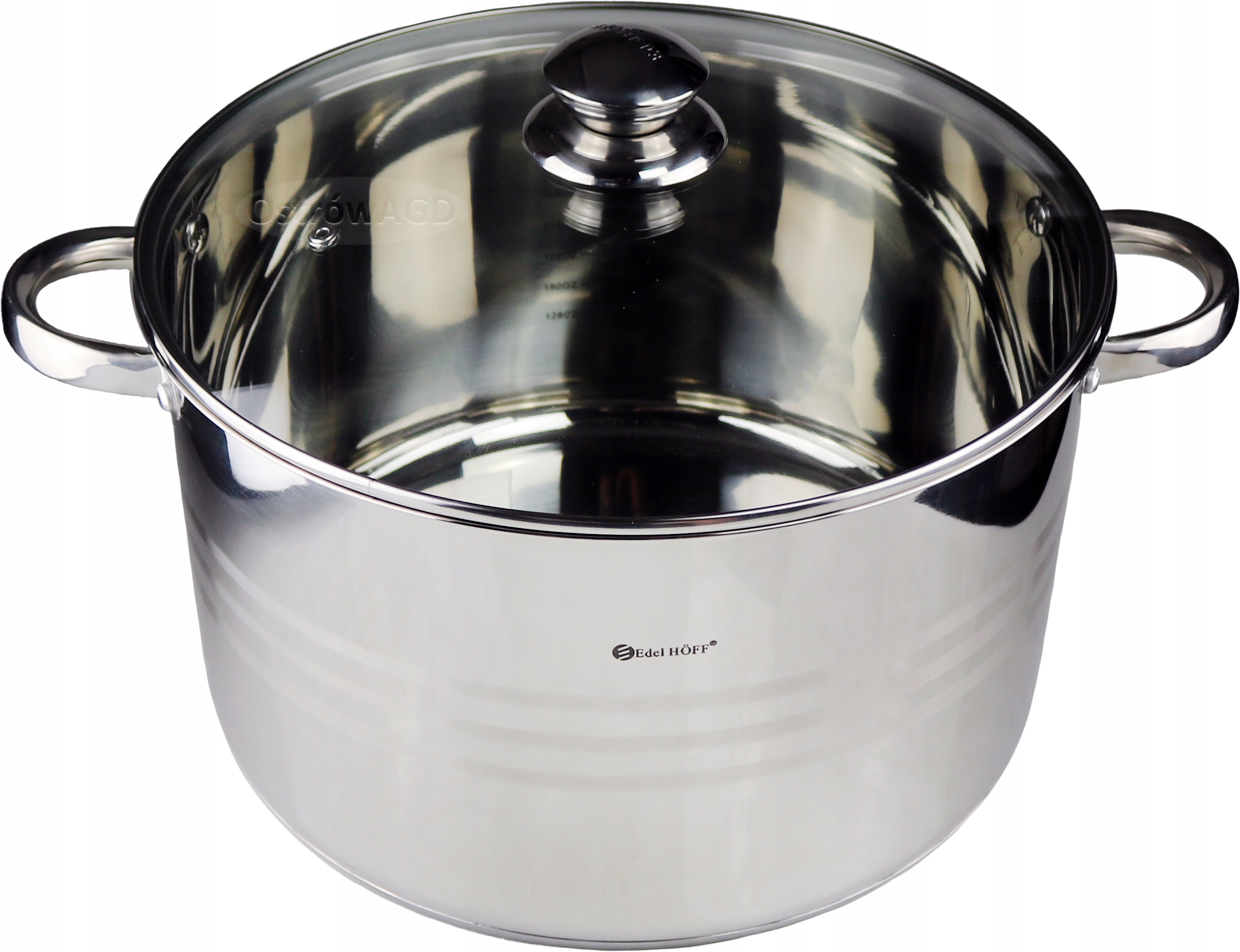 

Duży Garnek Z Pokrywką Srebrny 25L/38cm EdelHoff