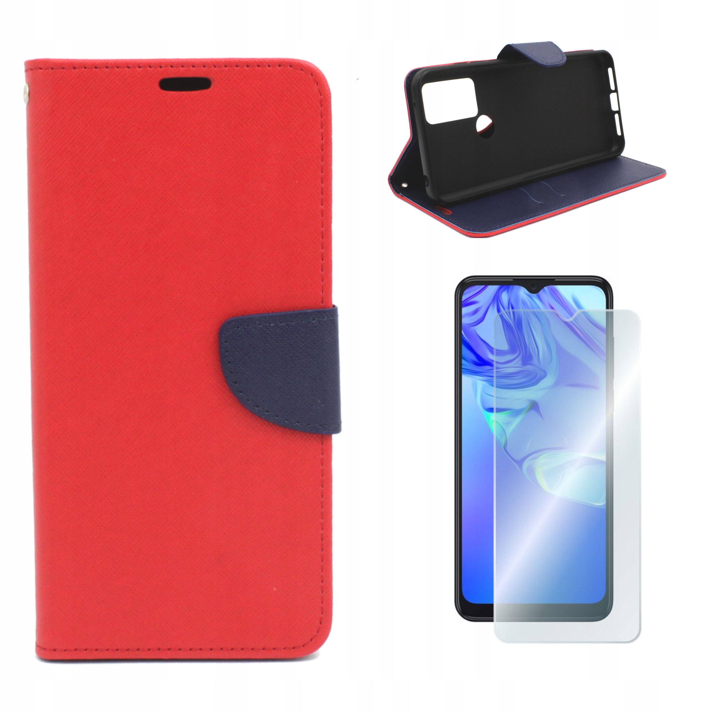 

Etui Fancy do Tcl 305/306/30E/305i czerwone+SZKŁO