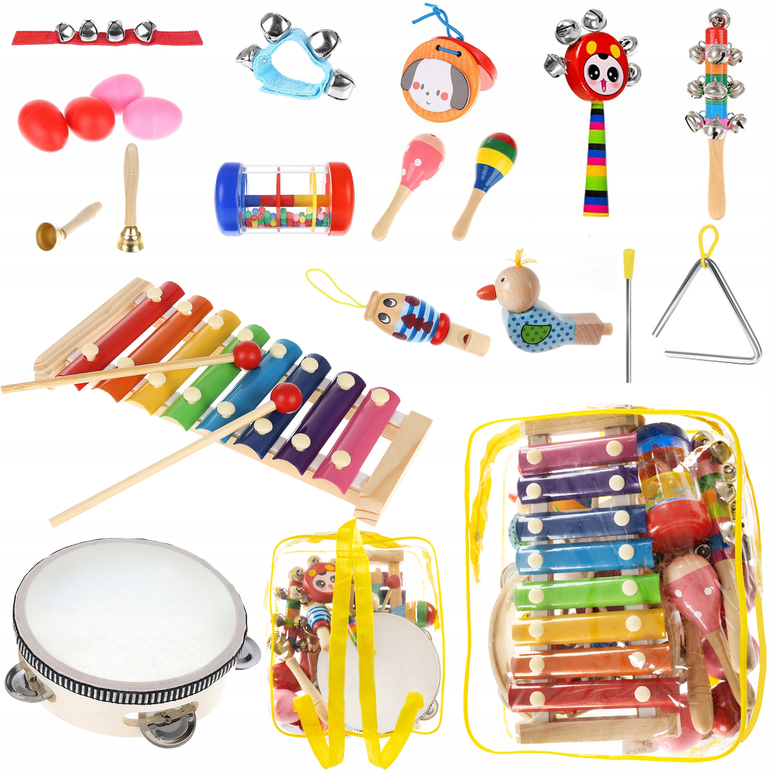 

Drewniane Instrumenty dla Dzieci + Plecak Cymbałki