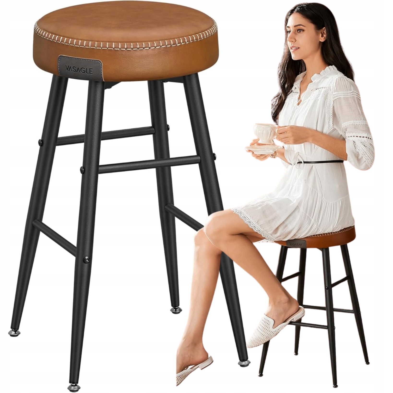 Stolička kuchynská Hoker Barová stolička Hnedá do kuchyne Komplet 2ks