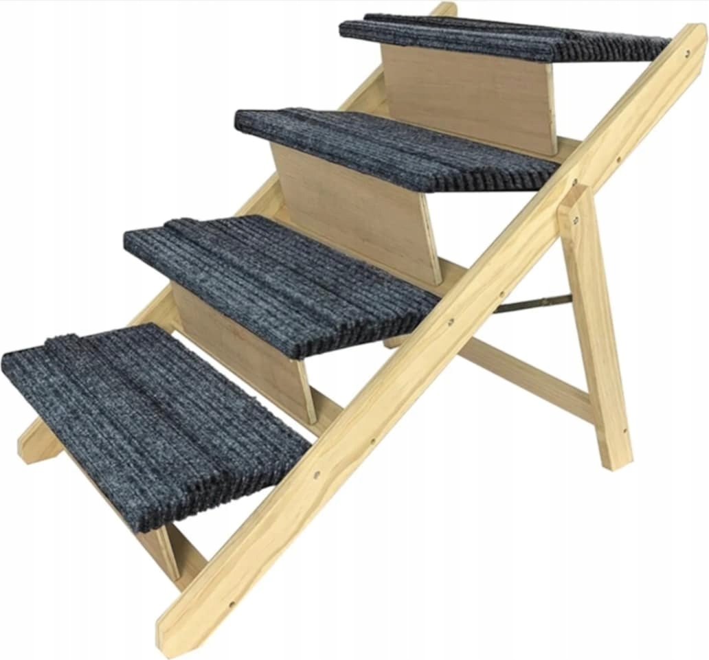 Schodky pro zvířata 10x63 cm šedé