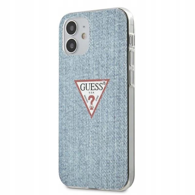 Guess Denim Triangle Lt Etui iPhone 12 Mini (niebieski)