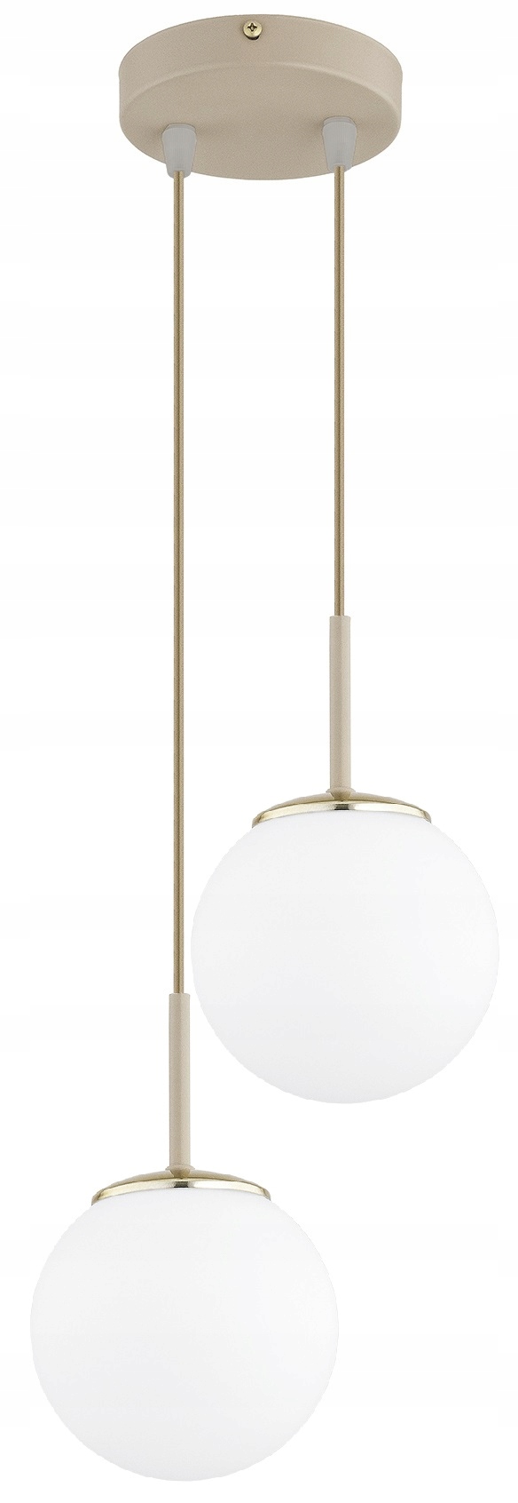 Lampa Wisząca Sufitowa Plafon Żyrandol Szklane Kule Milo Beżowy Ecru Złoty