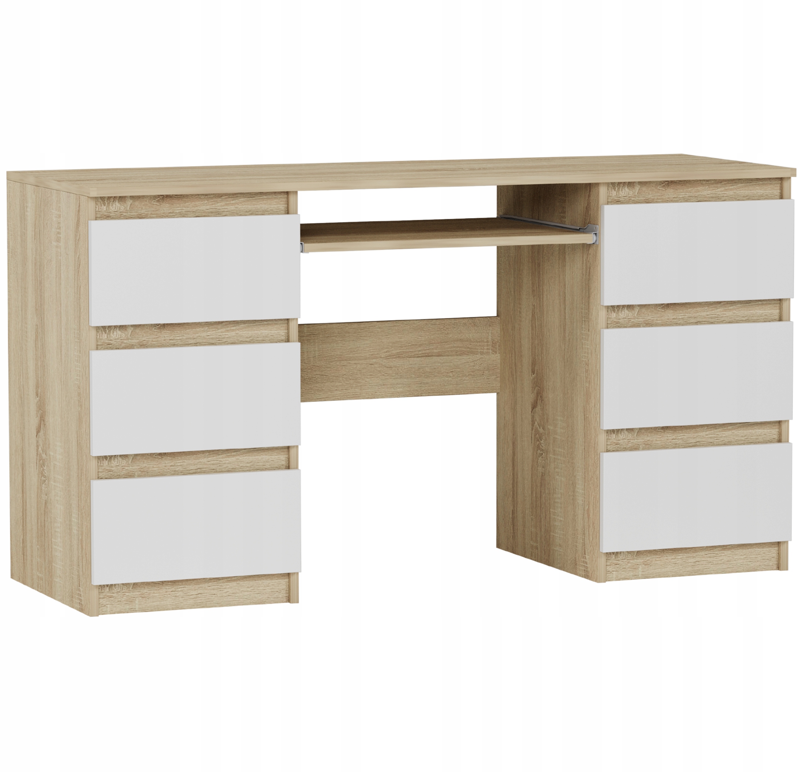 Meble Biurko komputerowe 6sz 135cm sonoma mix N32