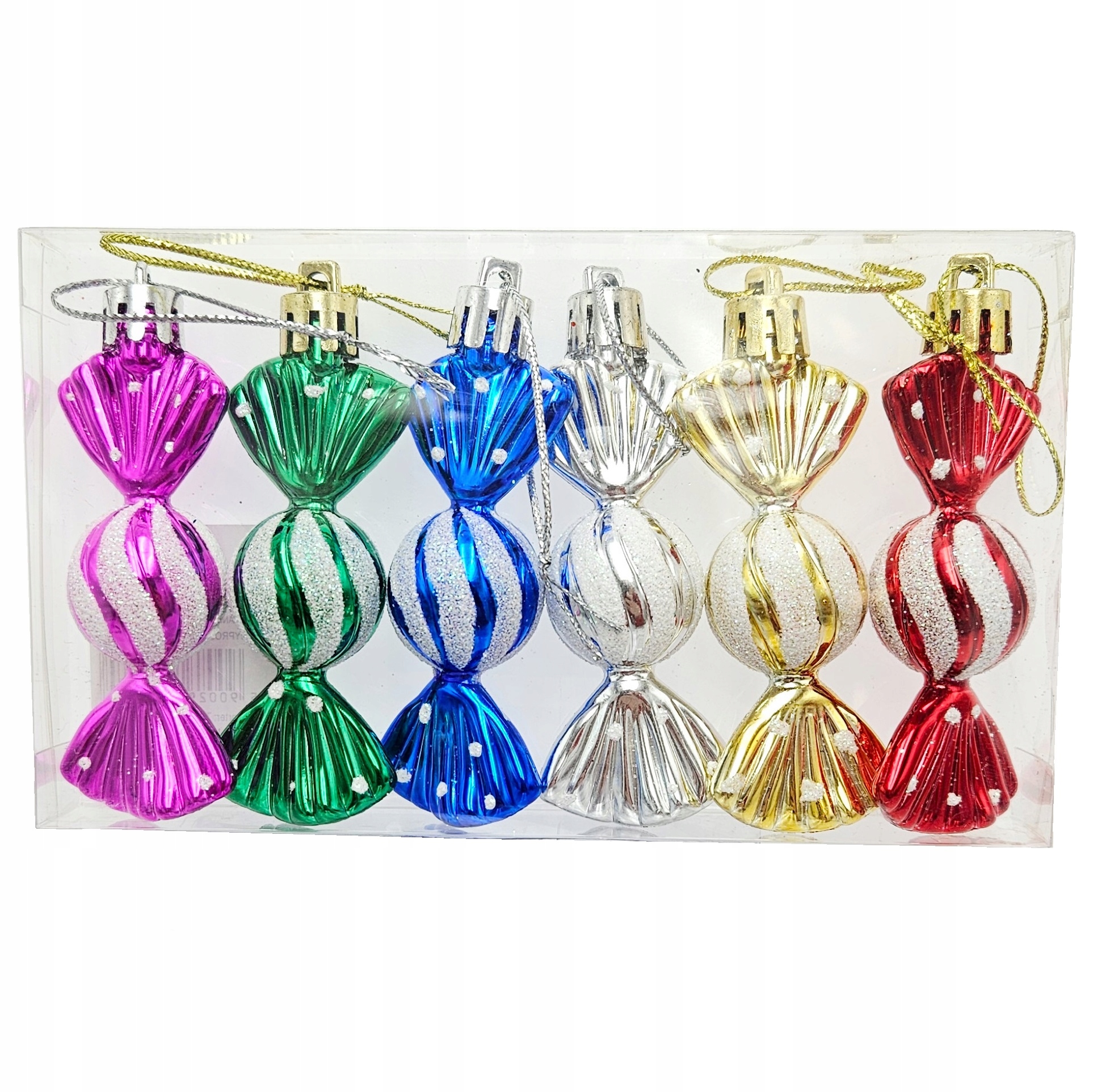 BOMBKI PLASTIKOWE NA CHOINKĘ STROIK 6SZT BOMBKI CHOINKOWE Motyw bombka