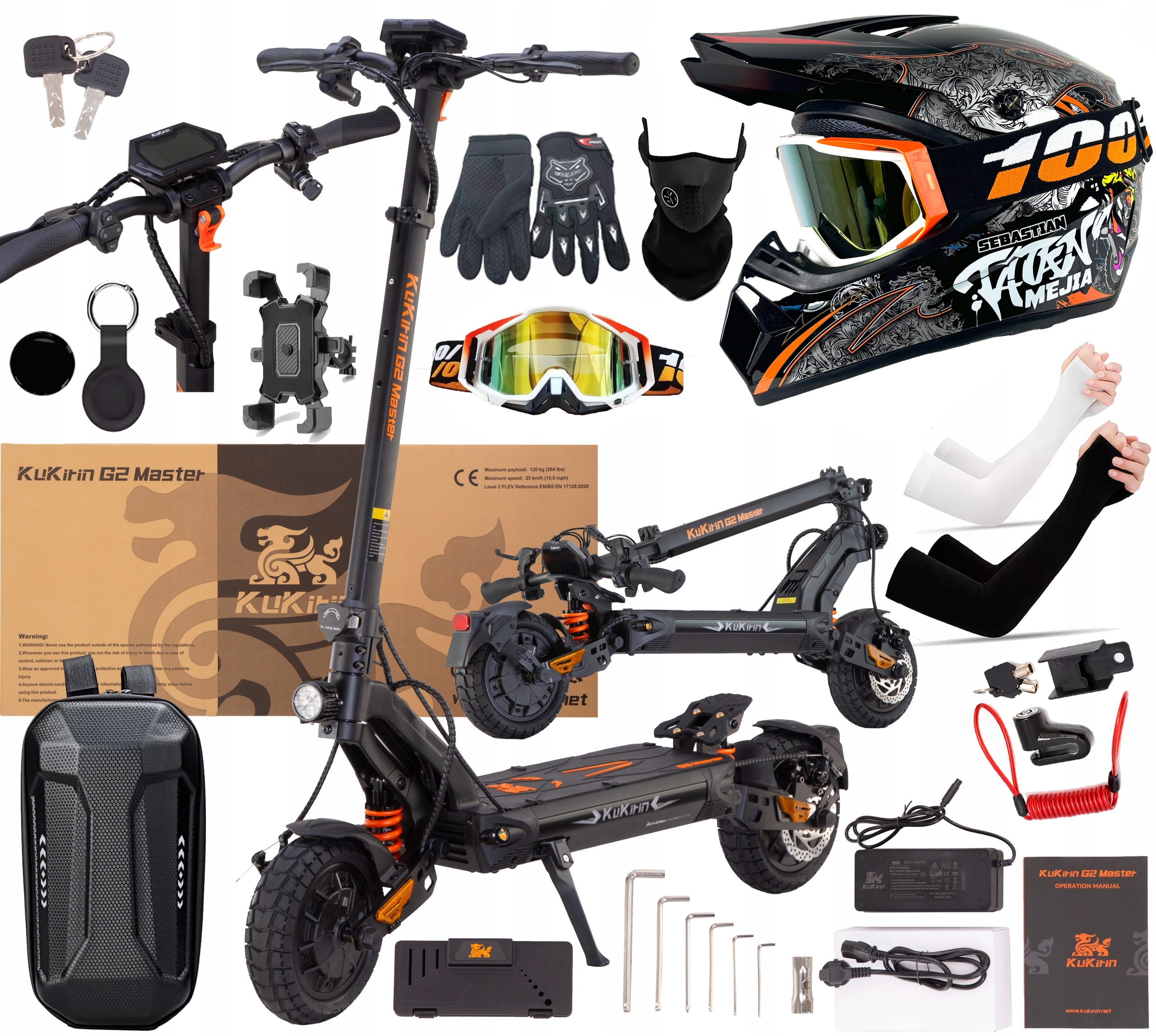 KuKirin G2 Master Elektrické vozidlo 2000W 52V 20,8AH 60KM/H +9 Dárek Pl