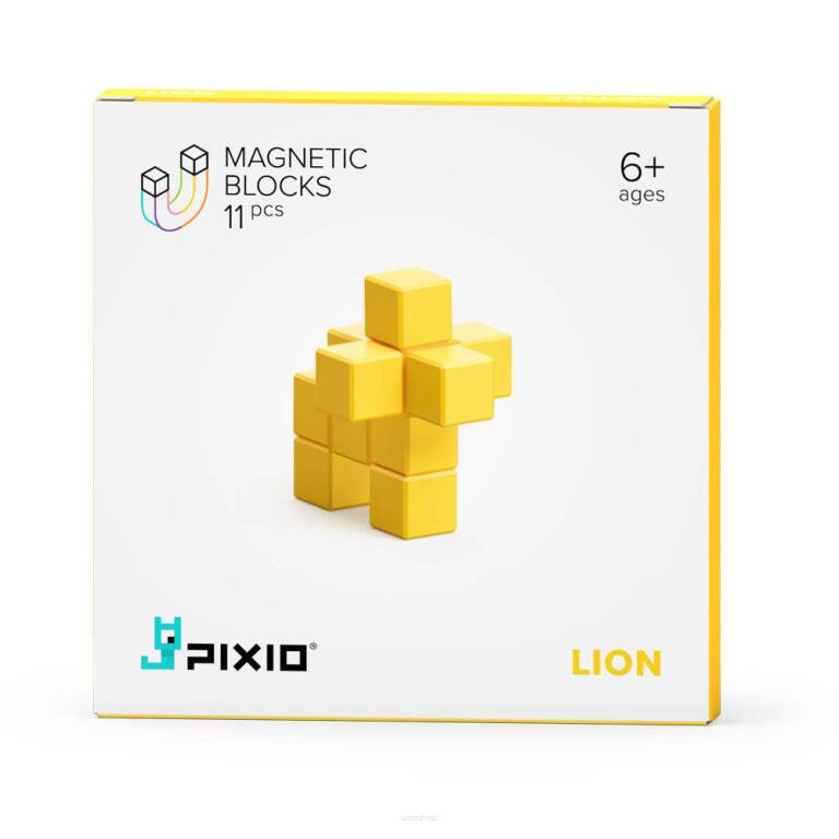KLOCKI MAGNETYCZNE PIXIO ONE ŻÓŁTY LEW LION 11 SZT