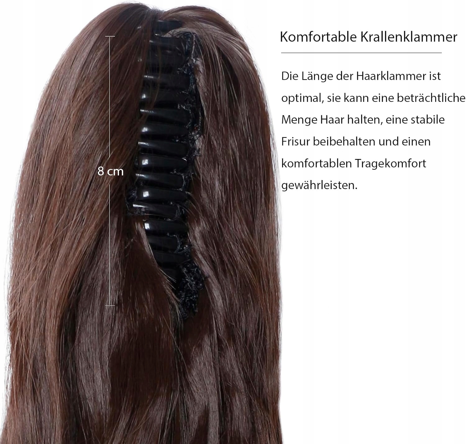 Hnědý Kudrnatý Cop S Přezkou 40 CM Pro Prodloužení Poníka