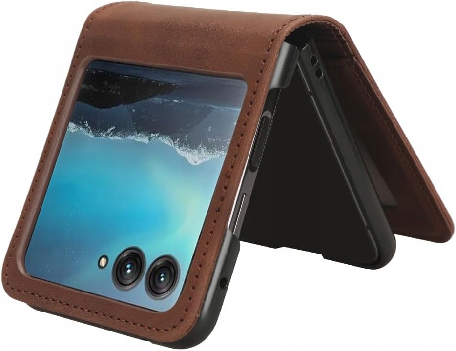 Etui Motorola Razr 40 Ultra etui [przegródki na karty] (brązowe)