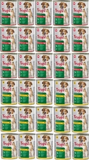 Levně Krmivo mokré Tropi pro psa 415 g MIX Chutí 30 ks Pes