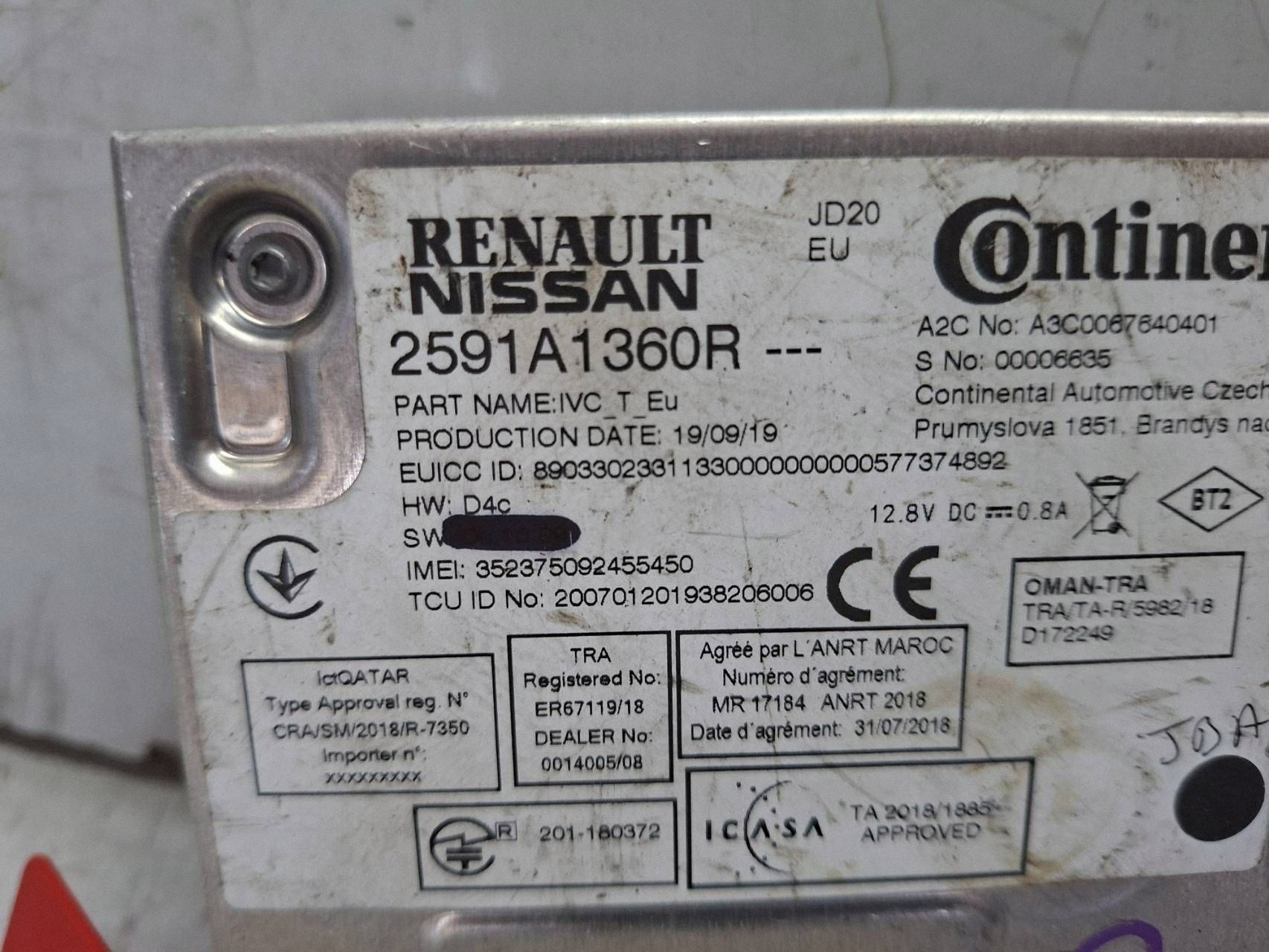 module control unit RADIA navigation devices 2591A1360R A3C0067640401 RENAULT