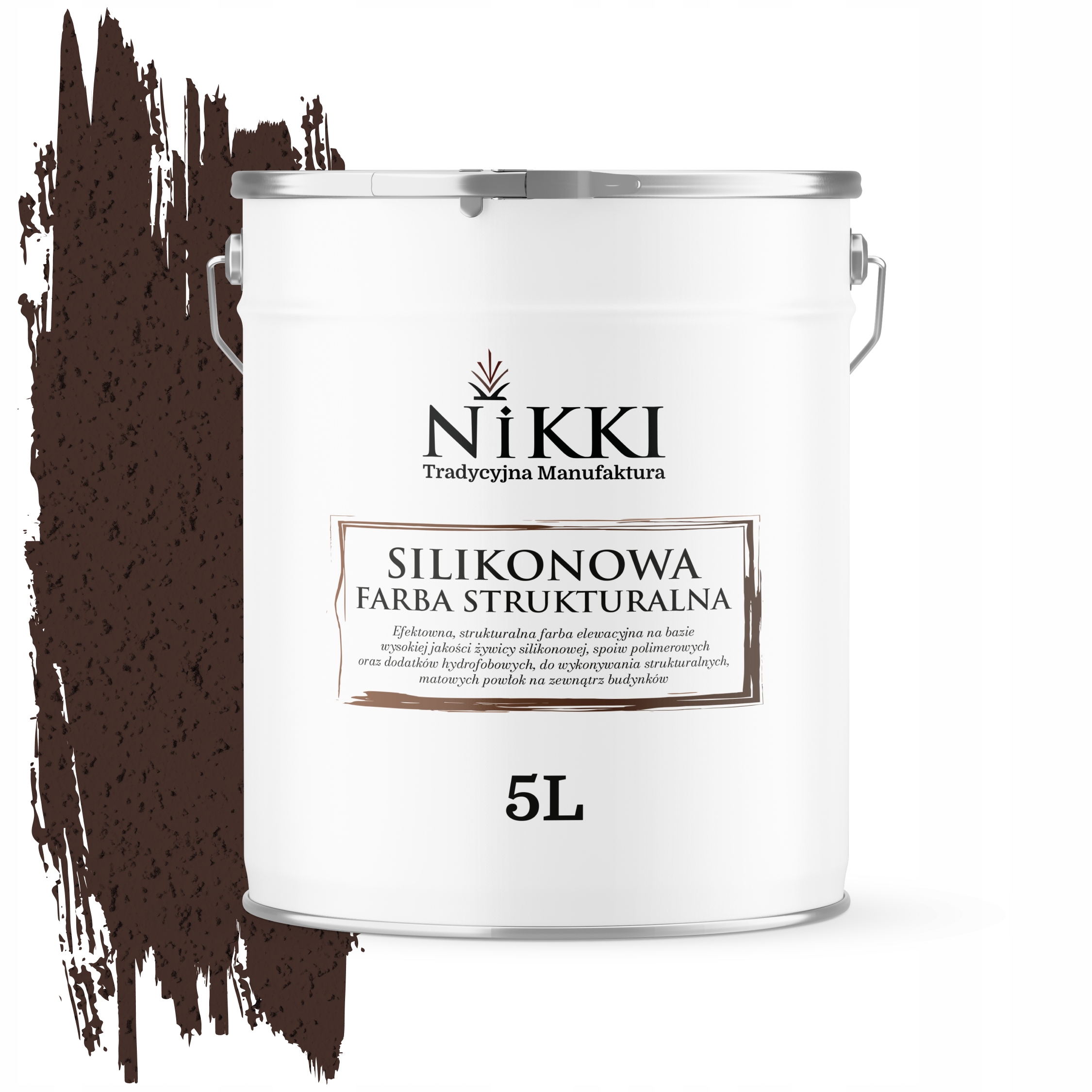 Štruktúrovaná fasádna silikónová fasádna farba 5L Čokoládová hnedá R8017